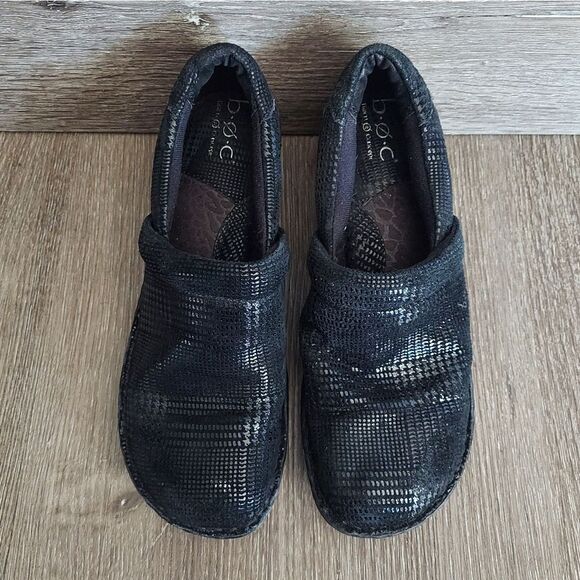 B.O.C Born Concept Black Herringbone Margaret Leather Clogs - 8.5 - Picture 3 of 10